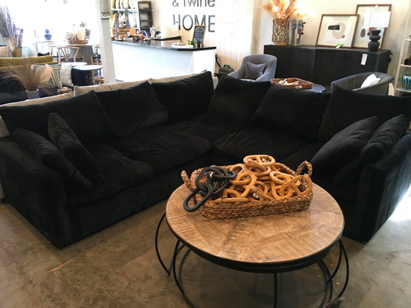 Black Chenille Sectional